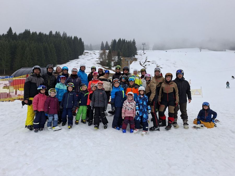 Gruppe von Skifahrern